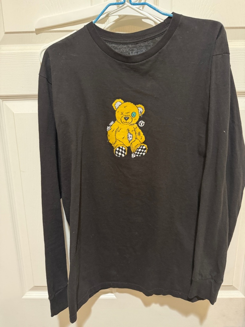 VANS Black Long-Sleeve Tee with Yellow Teddy Graphic